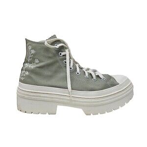 CONVERSE Chuck Taylor All Star Lugged Heel Platform Womens 10 Green Embroidered